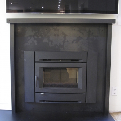 Steel Clad Fireplace Area